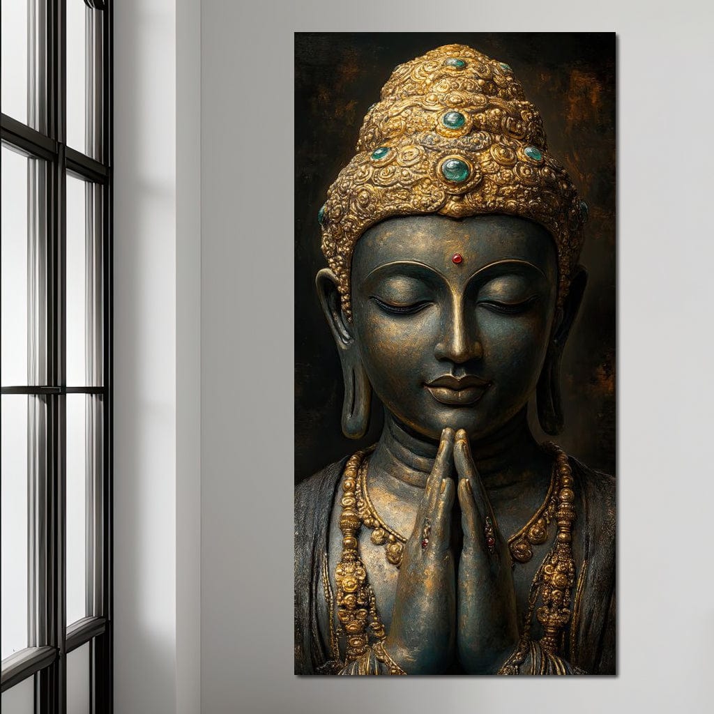 Golden Buddha Tranquility Canvas Wall Art