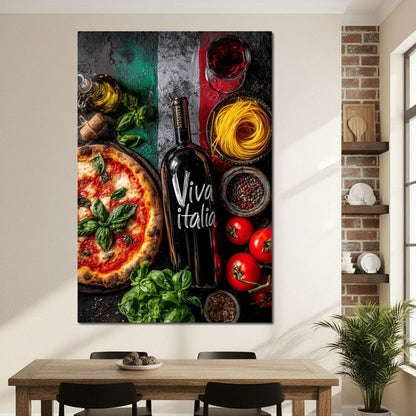 Italian Feast Still Life Canvas Wall Art