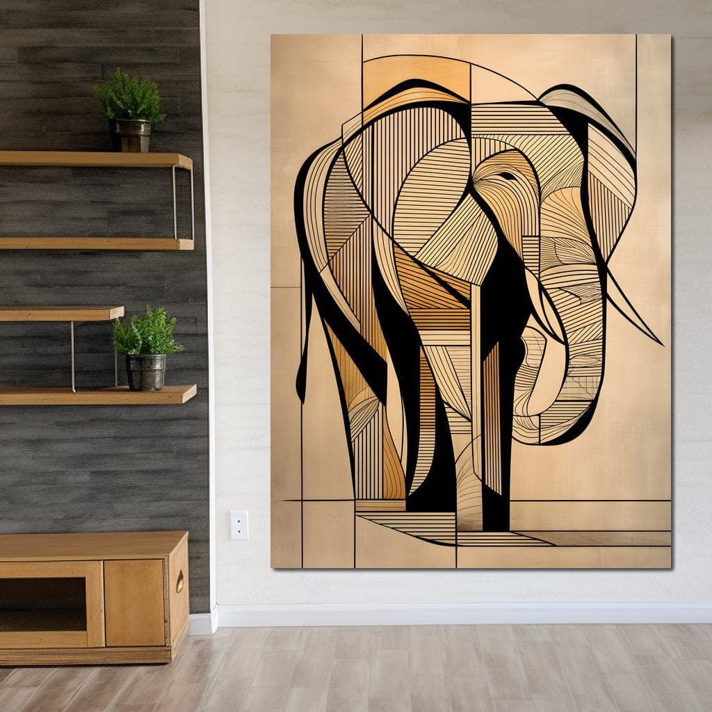 Majestic Geometric Elephant Canvas Wall Art