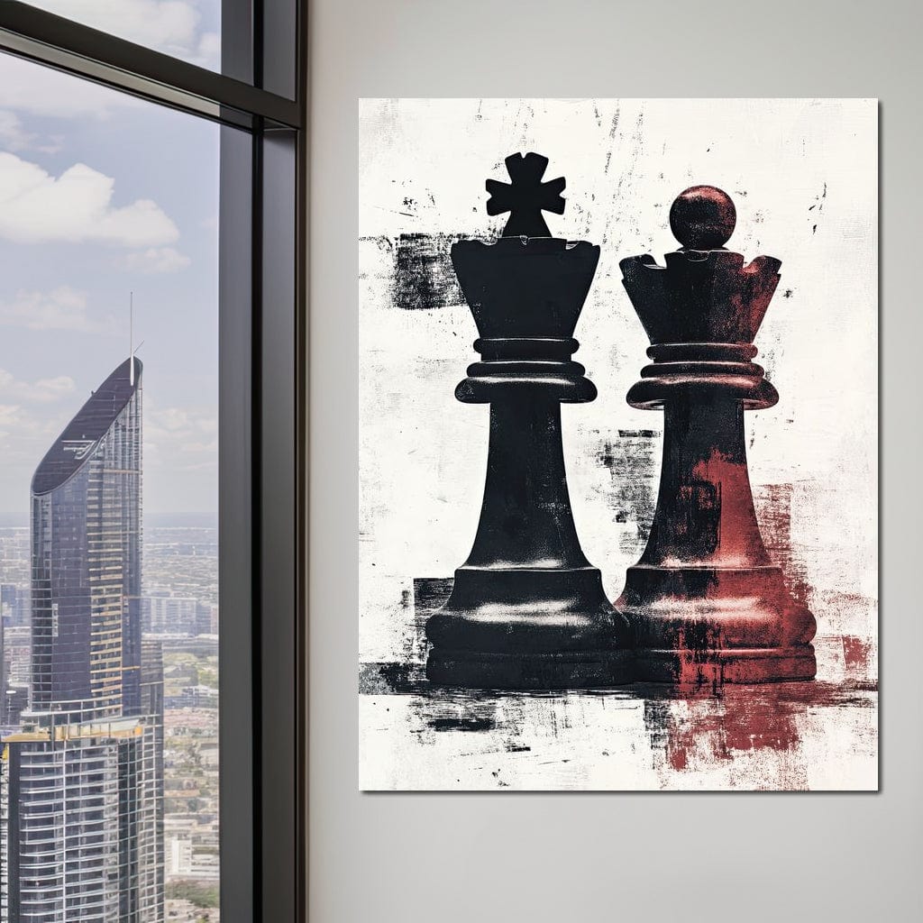 Chess Kings Encounter Majesty Canvas Wall Art