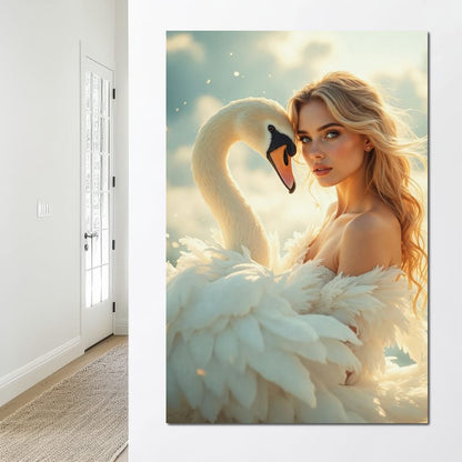 The Swan Maiden Canvas Wall Art