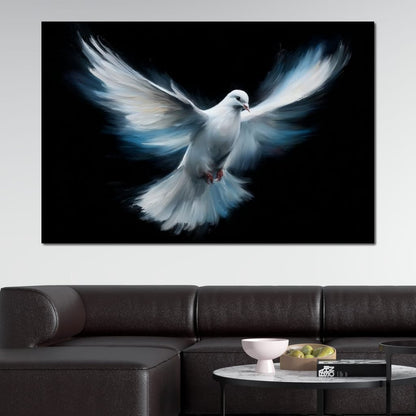 Ascending White Wing Motion Canvas Wall Art