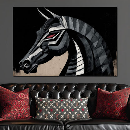 Iron Equine Spirit Descent Canvas Wall Art