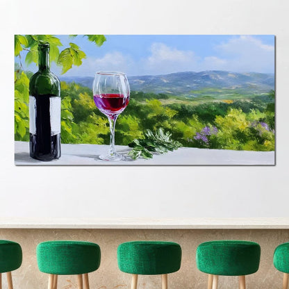Sunlit Vineyard Elegance Canvas Wall Art