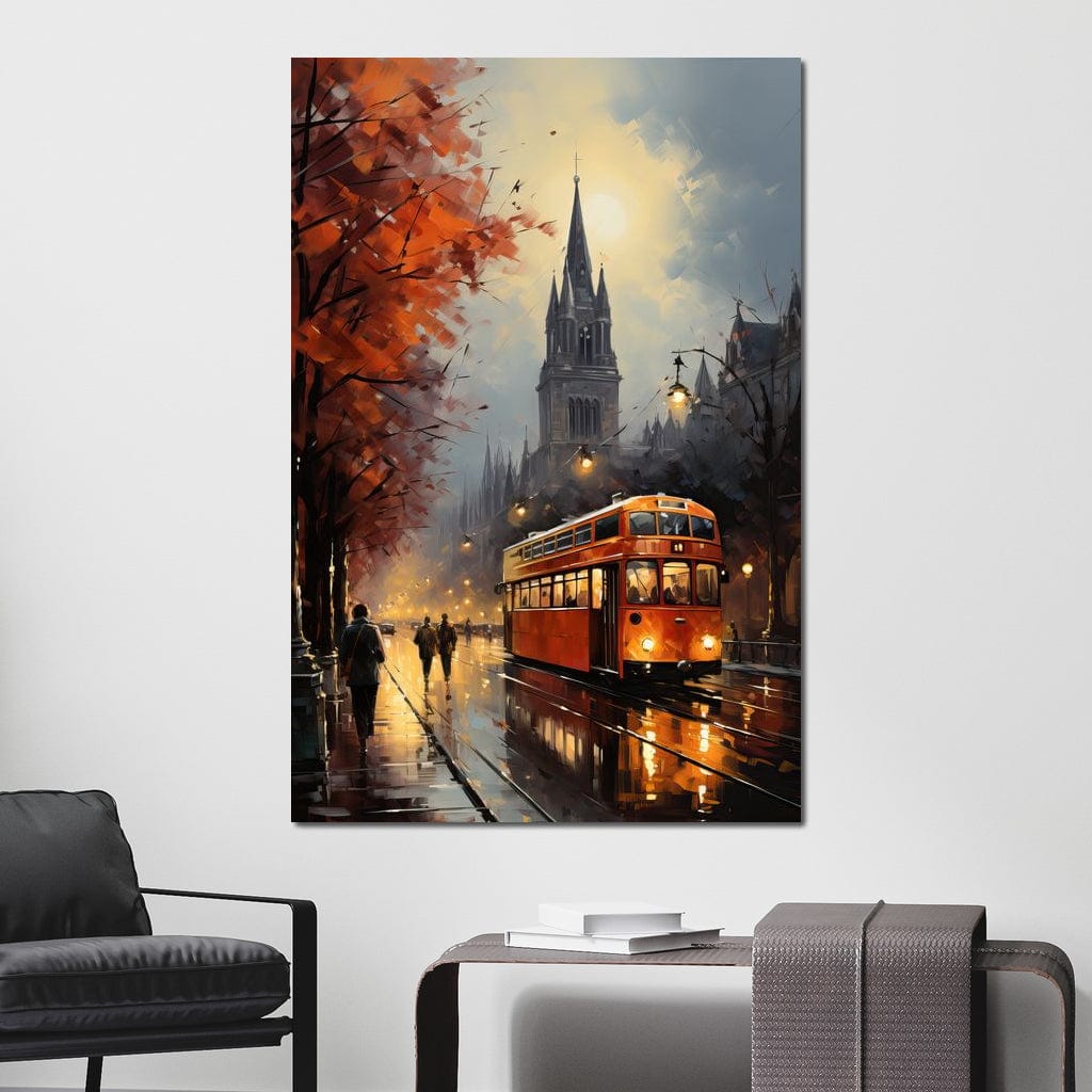 Vintage London Street Canvas Wall Art