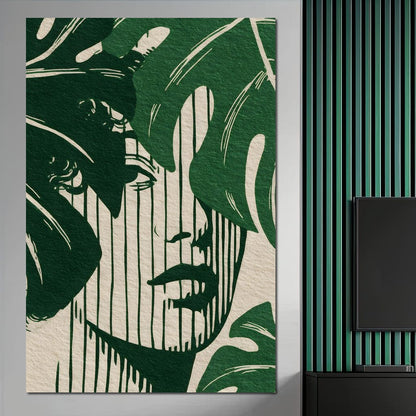 Botanical Shadow Portrait Canvas Wall Art