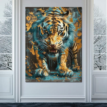 Majestic Radiance of a Golden Tiger Canvas Wall Art