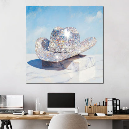 Glistening Cowboy Hat Canvas Wall Art