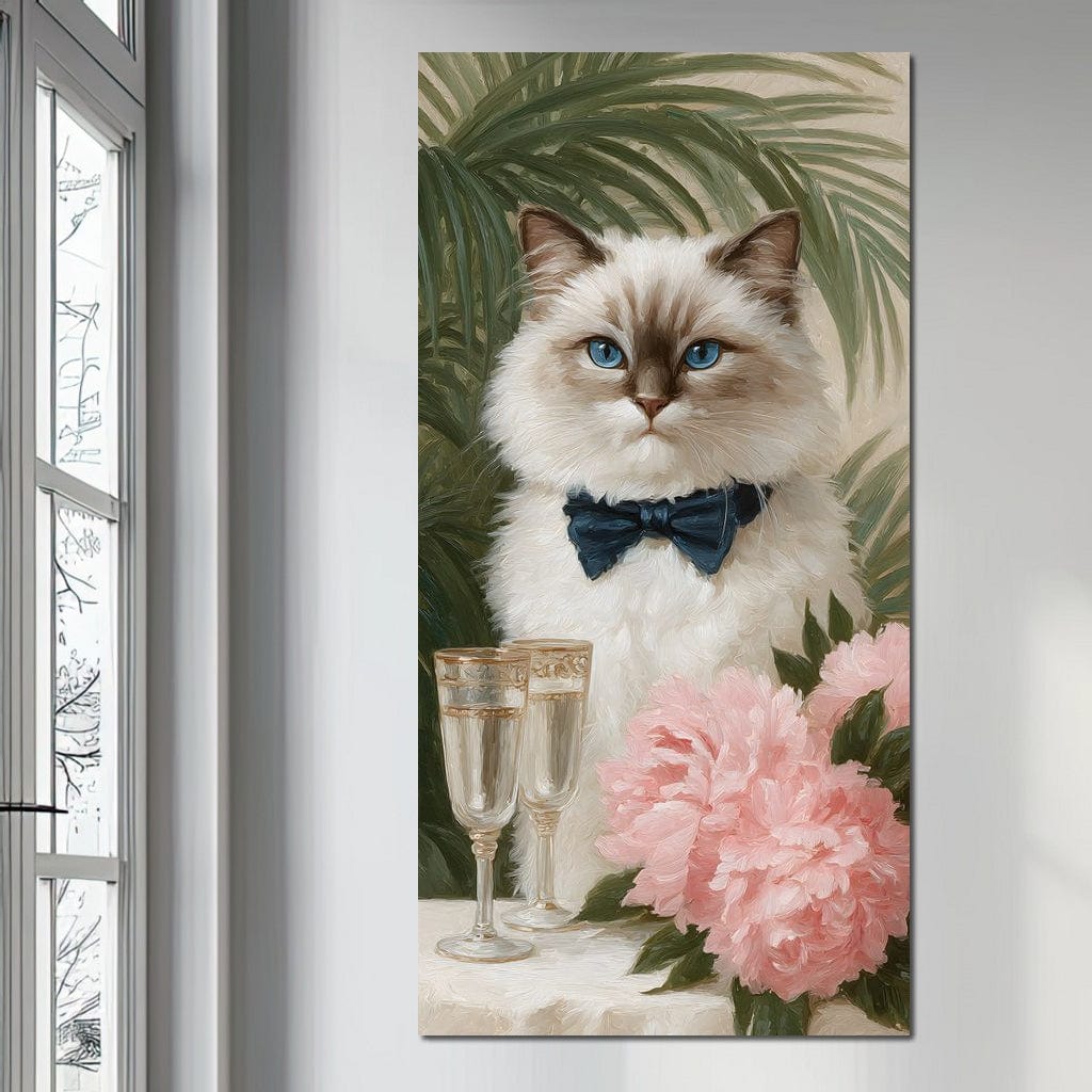 Regal Feline Soiree Symphony Canvas Wall Art