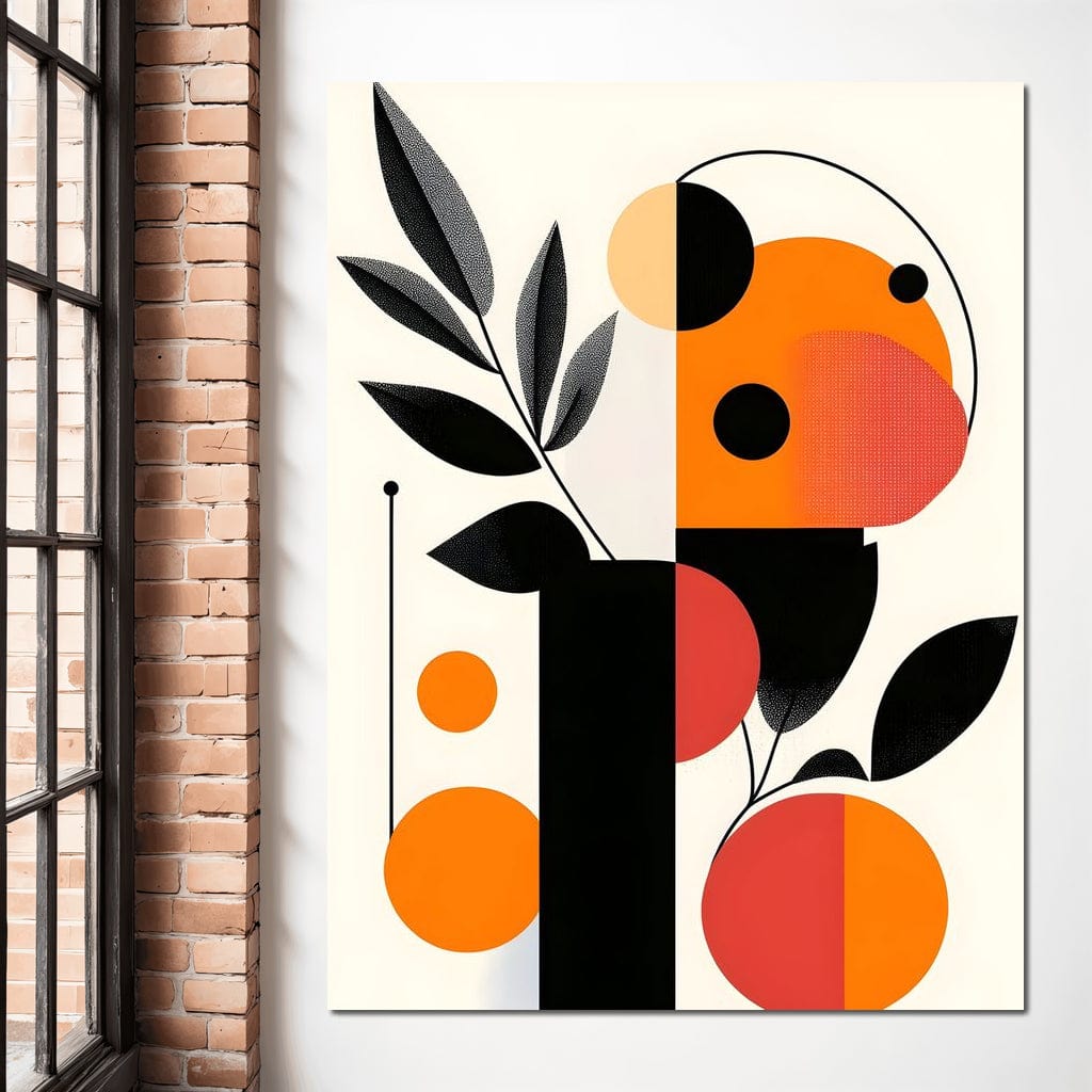 Mid Century Citrus Geometry Canvas Wall Art