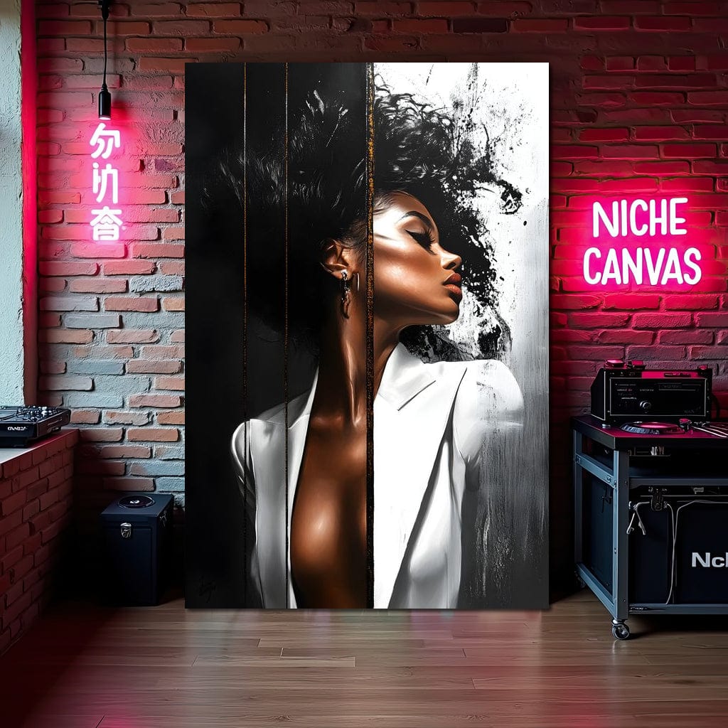 Harmony of Contrast and Elegance Canvas Wall Art