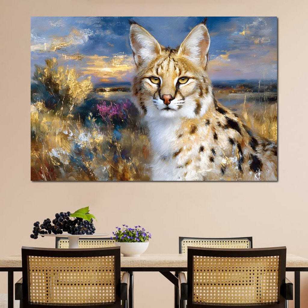 Savanna Serval Sunset Glow Canvas Wall Art