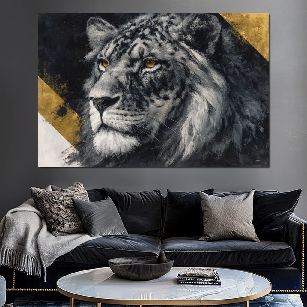 Golden Eyed Lion King Canvas Wall Art