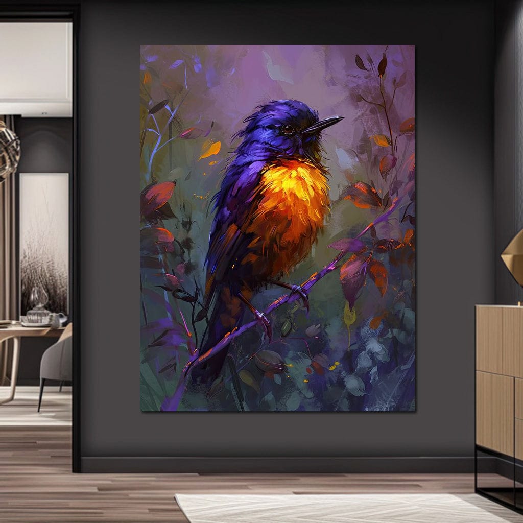Majestic Twilight Bird Perched Canvas Wall Art