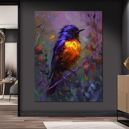 Majestic Twilight Bird Perched Canvas Wall Art
