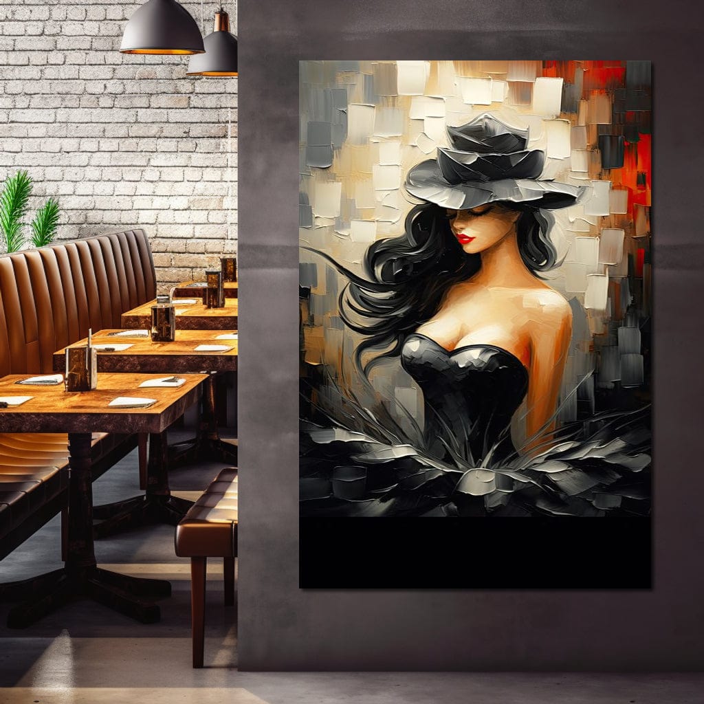 Noir Elegance in Bloom Canvas Wall Art