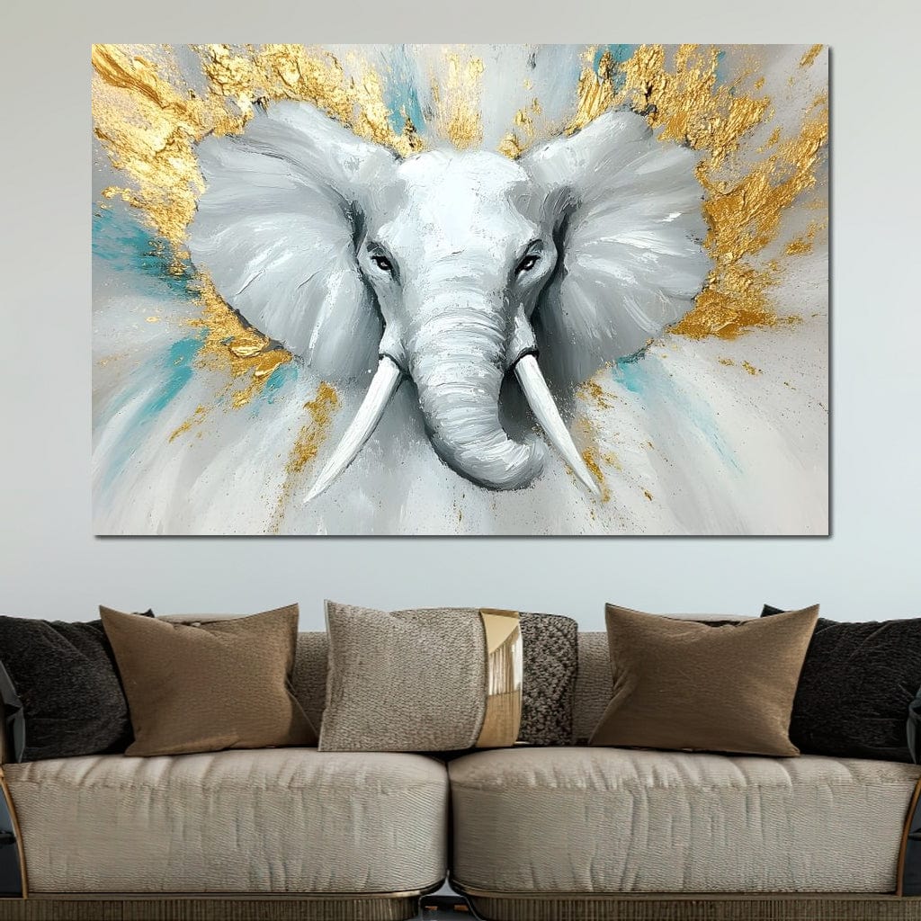 Majestic Elephant Radiance Canvas Wall Art