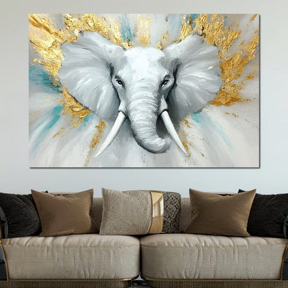 Majestic Elephant Radiance Canvas Wall Art