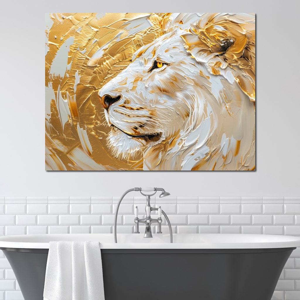Golden Monarch Lion Canvas Wall Art