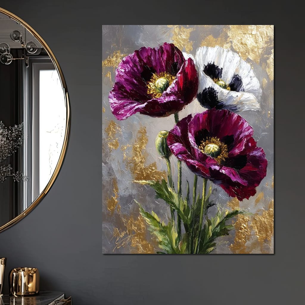 Golden Poppy Petal Sonata Canvas Wall Art