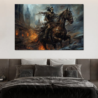 Skeleton Knight Canvas Wall Art