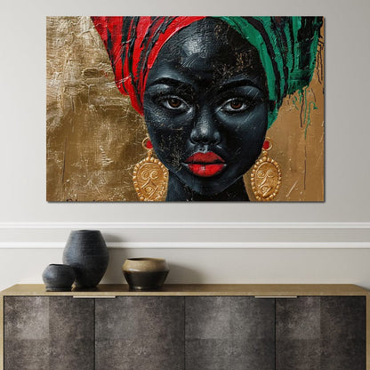 Nubian Grace in Gold Essence Canvas Wall Art