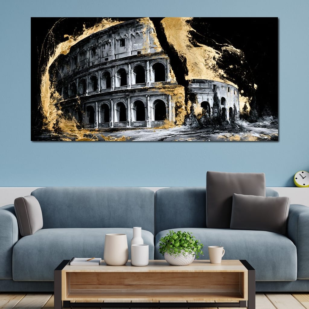 Gilded Ruins of Ancient Rome Canvas Wall Art