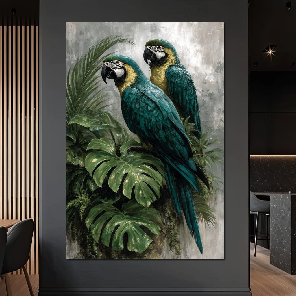 Emerald Jungle Guardians Canvas Wall Art