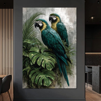 Emerald Jungle Guardians Canvas Wall Art