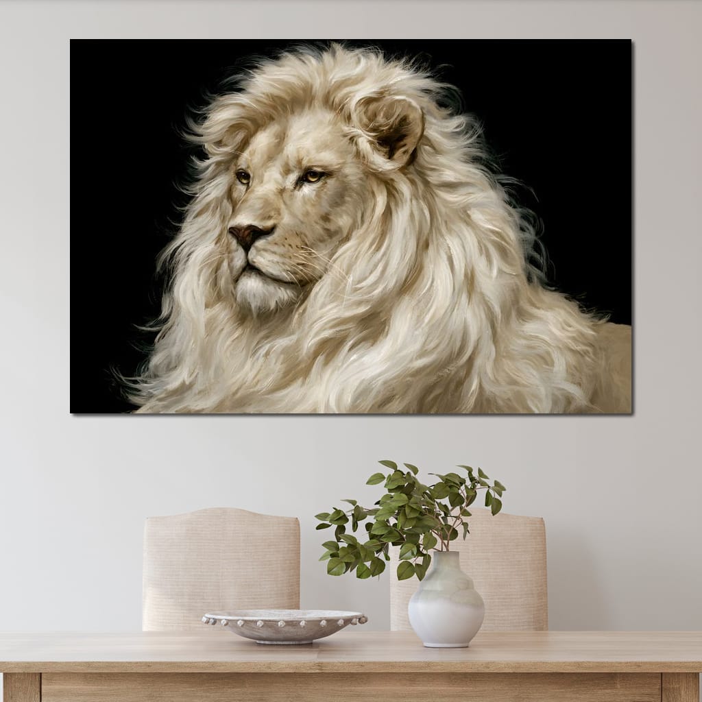 Noble Lion Mane of the Silent Plains Canvas Wall Art