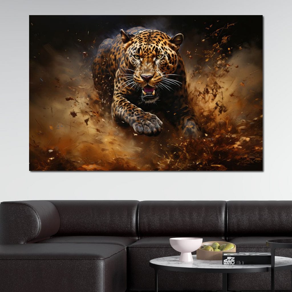 Running Leopard Canvas Wall Art