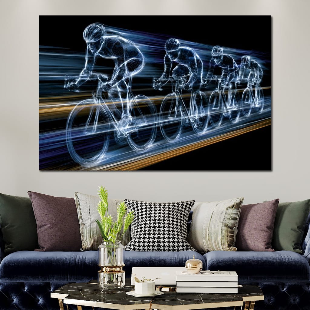 Velocity of the Wireframe Peloton Canvas Wall Art