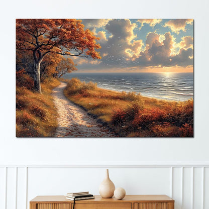 Autumn Seaside Reverie Canvas Wall Art
