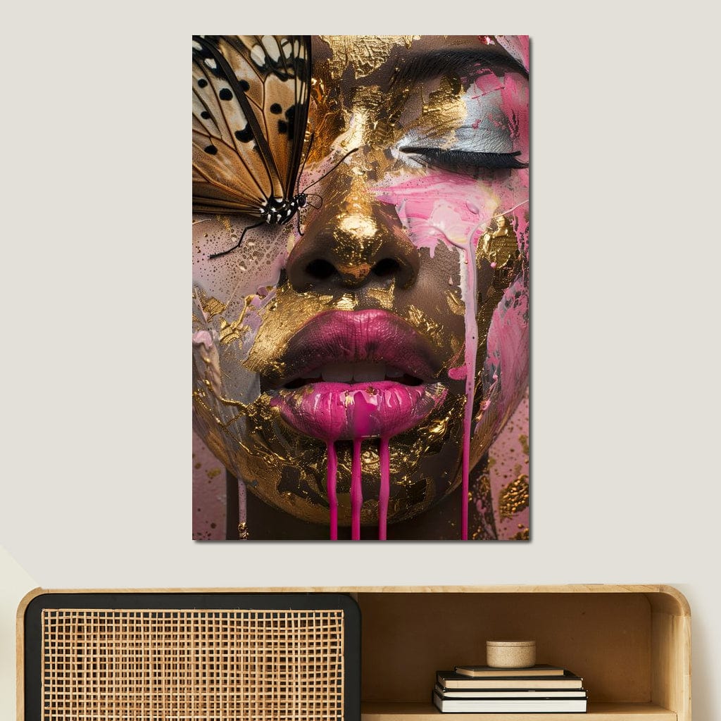 Golden Monarch Radiance Canvas Wall Art