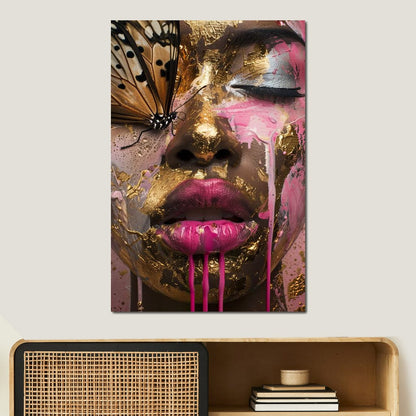 Golden Monarch Radiance Canvas Wall Art
