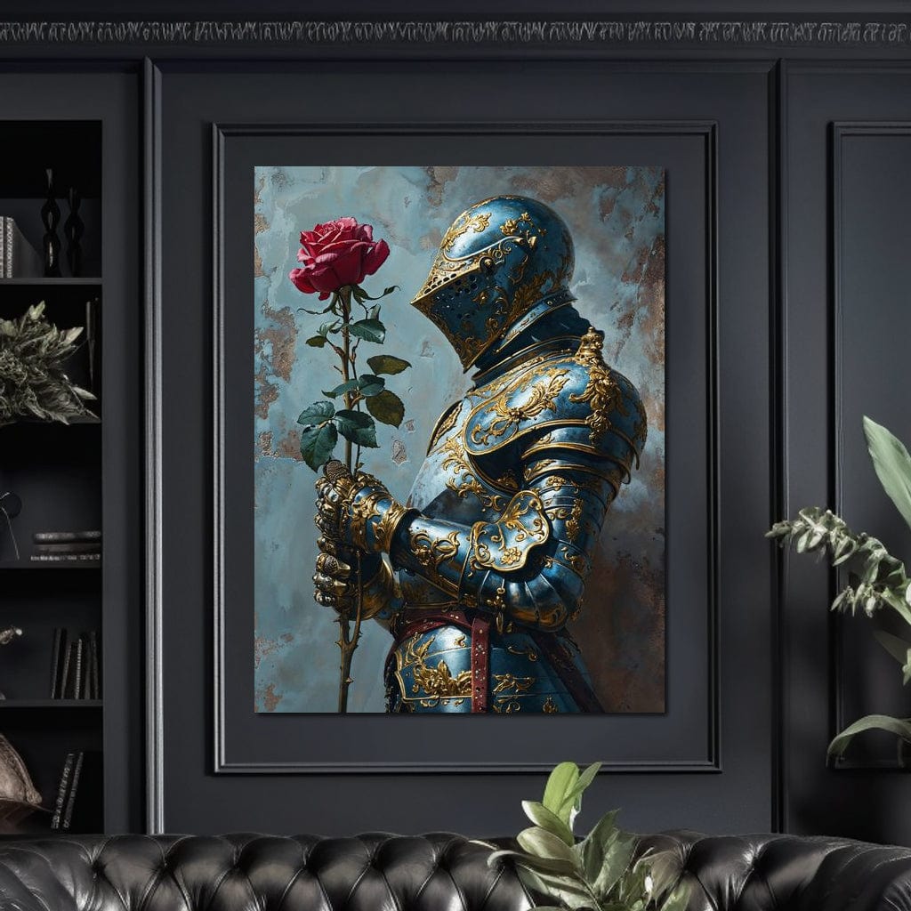 Knight of the Velvet Bloom Canvas Wall Art