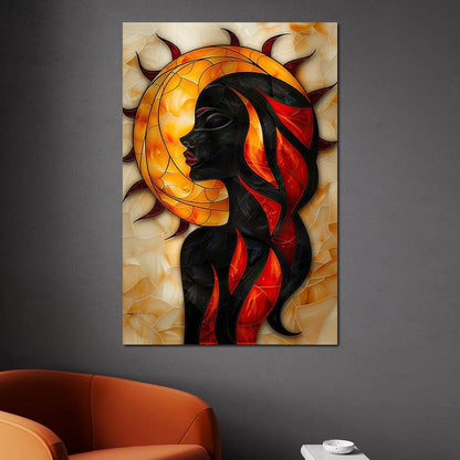 Solar Siren of the Flames Canvas Wall Art