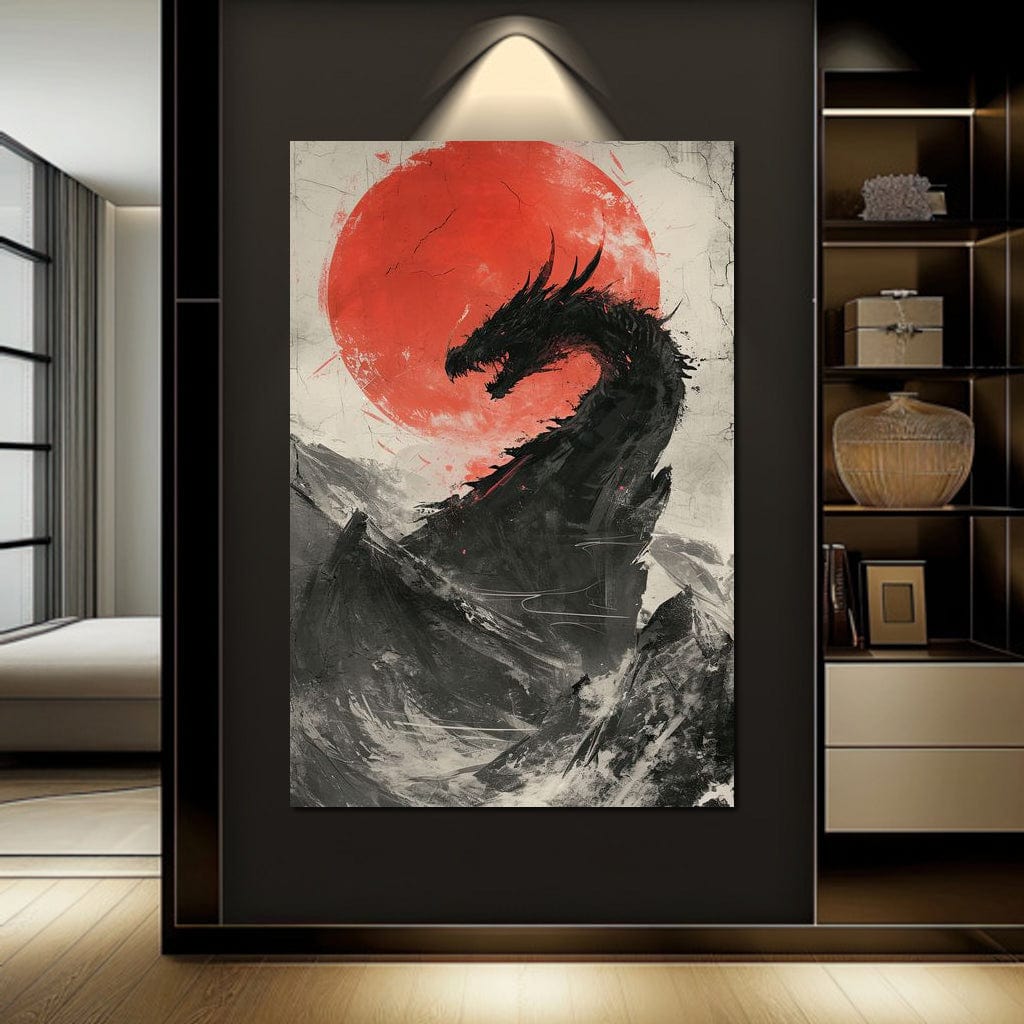 Sunrise Dragon Sovereignty Canvas Wall Art