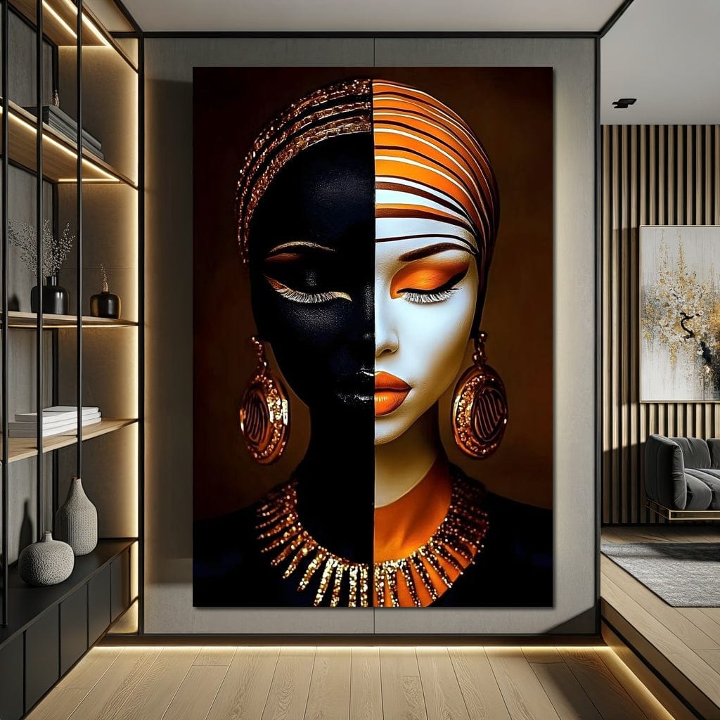 Elegant Duality Portrait Canvas Wall Art