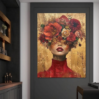 Blossom Crowned Silence Canvas Wall Art