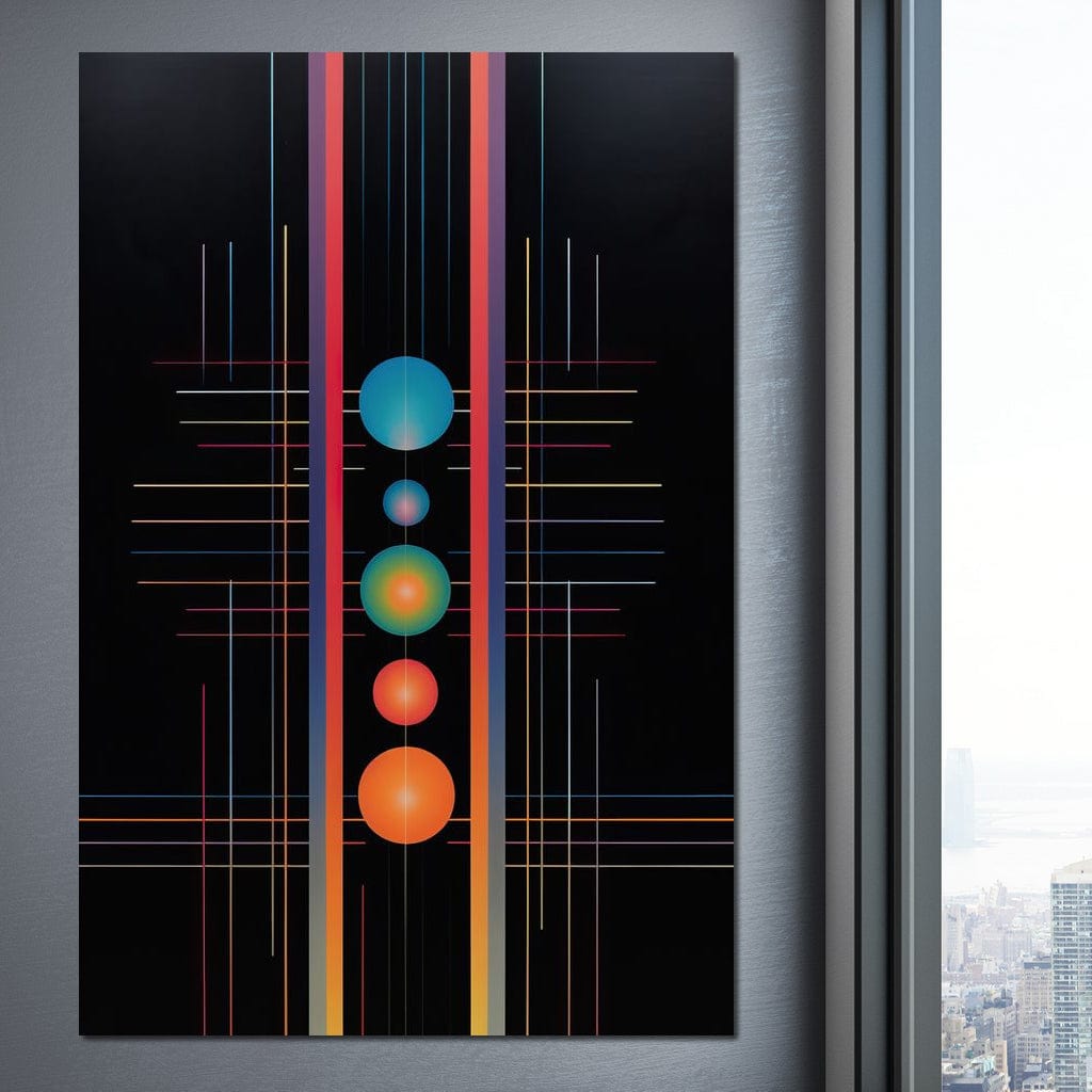Futuristic Striped Colors Canvas Wall Art