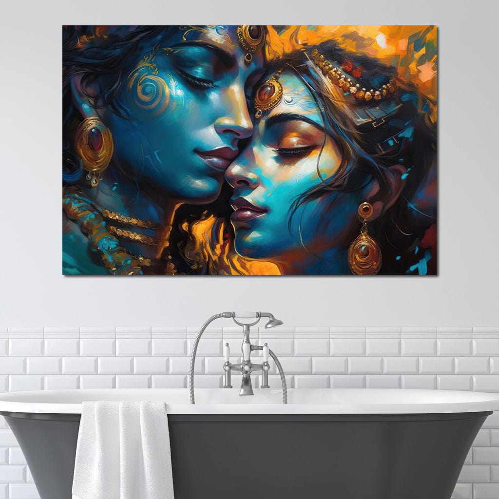 Radha & Krishna Love Story Canvas Wall Art