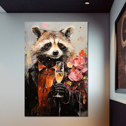 Raccoon's Toast Canvas Wall Art