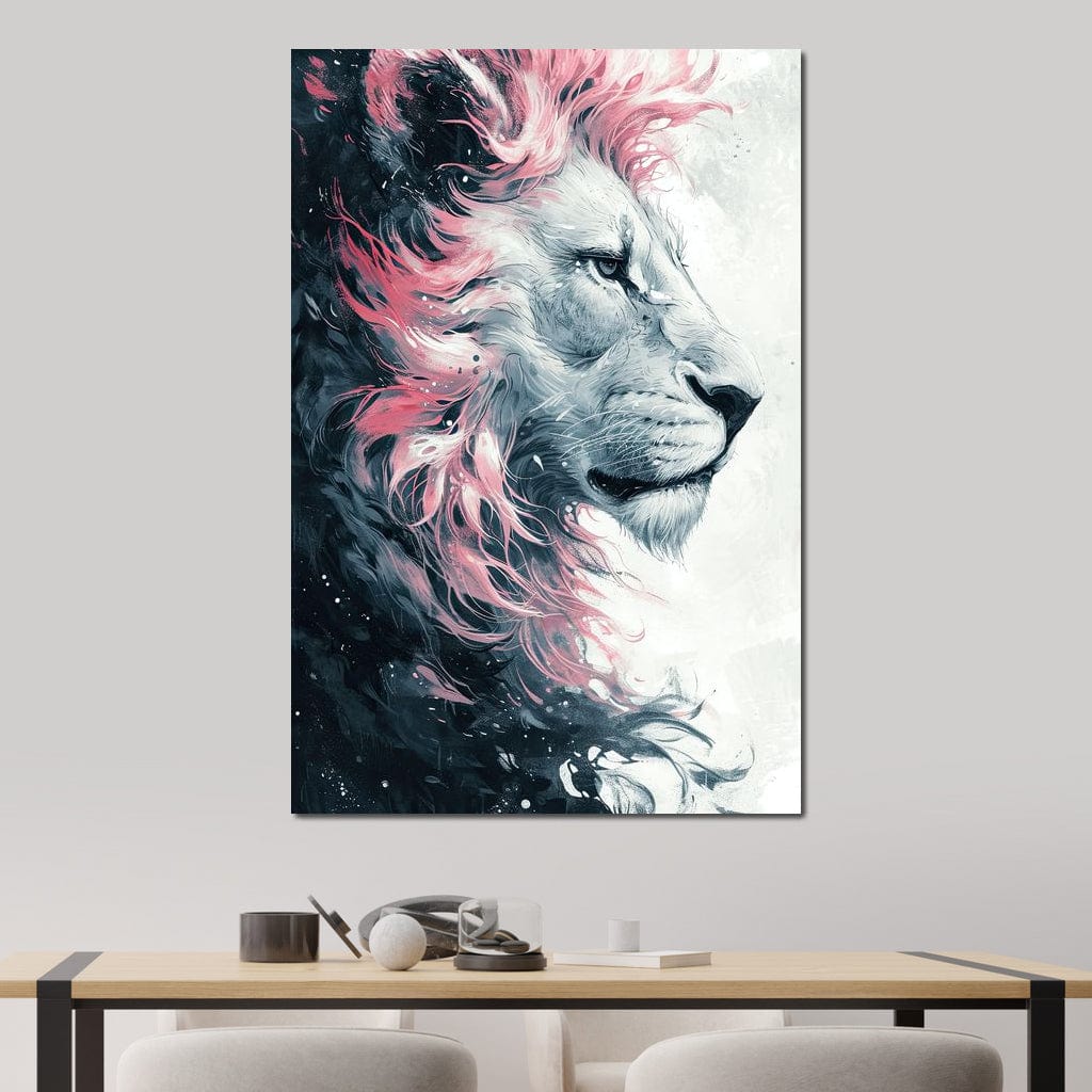 Majestic Pink Mane Monarch Canvas Wall Art