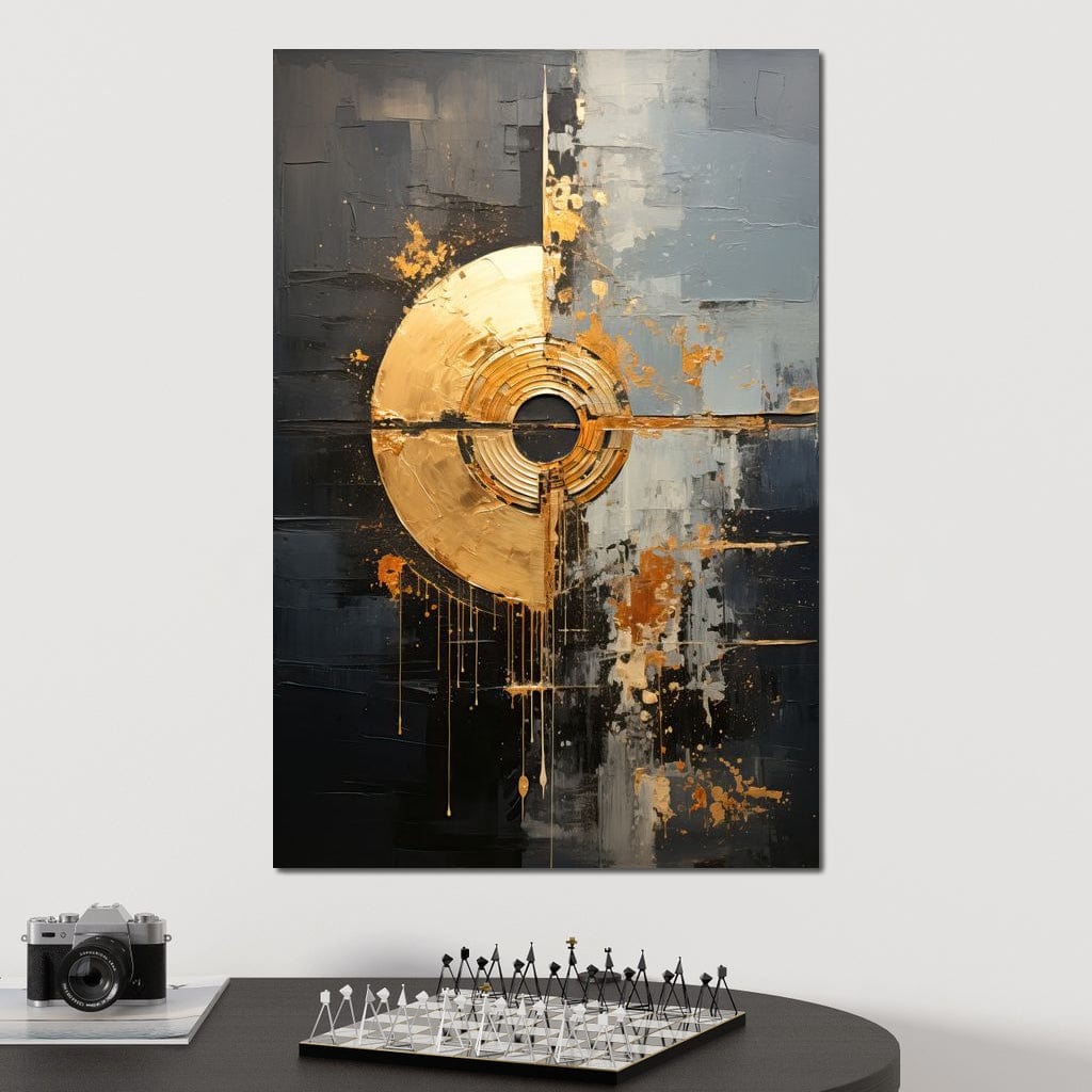 Eclipse in Golden Splendor Canvas Wall Art
