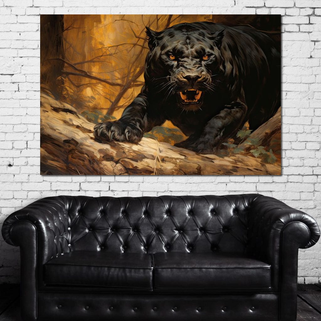 Forest Panther Canvas Wall Art