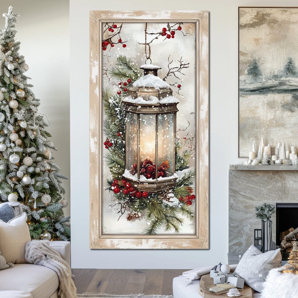 Lantern Glow Winter Enchantment Canvas Wall Art