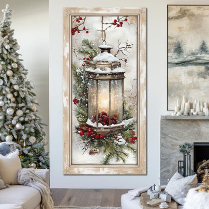 Lantern Glow Winter Enchantment Canvas Wall Art