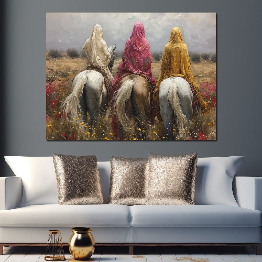 Womens Horse Riding Canvas Wall Art