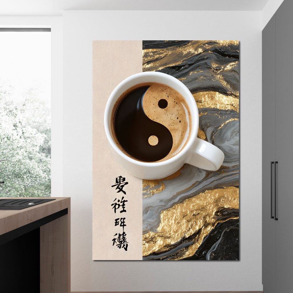 Zen Coffee Graceful Fortune Canvas Wall Art